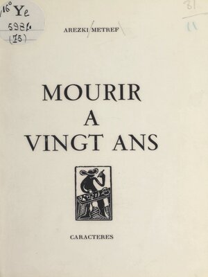cover image of Mourir à vingt ans